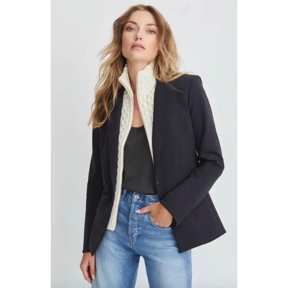 Veronica Beard Black Blazer with Cream Insert